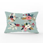 Rengarenk Zeminli Rengarenk Çiçek Desenli Dijital Baskılı Modern Dikdörtgen Yastık Kırlent Kılıfı Realhomes