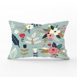 Rengarenk Zeminli Rengarenk Çiçek Desenli Dijital Baskılı Modern Dikdörtgen Yastık Kırlent Kılıfı Realhomes