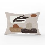 Renkli Zemin Üzerinde Onedraw Çizimli Obje Desenli Modern Dikdörtgen Yastık Kırlent Kılıfı Realhomes