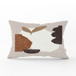 - Rh-Dik-7544-Gorsel1 - Realhomes Renkli Zemin Üzerinde Onedraw Çizimli Obje Desenli Modern Dikdörtgen Yastık Kırlent Kılıfı Realhomes