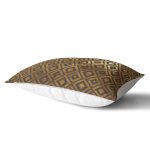 Gold Zeminli Siyah Geometrik Desenli Dijital Baskılı Modern Dikdörtgen Yastık Kırlent Kılıfı Realhomes