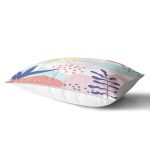 Beyaz Zeminli Renkli Onedraw Çizimli Dijital Baskılı Modern Dikdörtgen Yastık Kırlent Kılıfı Realhomes