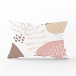 - Rh-Dik-7562-Gorsel1 - Realhomes Beyaz Zemin Üzerinde Pastel Renkli Yaprak Desenli Modern Dikdörtgen Yastık Kırlent Kılıfı Realhomes