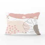 Beyaz Zemin Üzerinde Pastel Renkli Yaprak Desenli Modern Dikdörtgen Yastık Kırlent Kılıfı Realhomes