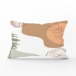 Beyaz Zemin Üzerinde Pastel Renkli Yaprak Desenli Modern Dikdörtgen Yastık Kırlent Kılıfı Realhomes