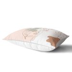 - Rh-Dik-7566-Gorsel2 - Realhomes Beyaz Zemin Üzerinde Onedraw Çizimli Bayan Silüeti Modern Dikdörtgen Yastık Kırlent Kılıfı Realhomes