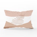 - Rh-Dik-7569-Gorsel1 - Realhomes Pastel Zeminli Onedraw Çizimli Yaprak Desenli Dijital Baskılı Modern Dikdörtgen Yastık Kılıfı Realhomes