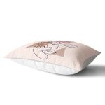 Pastel Zeminli Onedraw Çizimli Bayan Silüeti Dijital Baskılı Modern Dikdörtgen Kırlent Kılıfı Realhomes