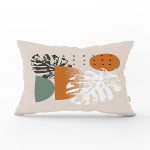 - Rh-Dik-7580-Gorsel1 - Realhomes Pastel Zeminli Yaprak Desenli Dijital Baskılı Modern Dikdörtgen Yastık Kırlent Kılıfı Realhomes