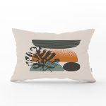 Pastel Renkli Yaprak Motifli Dijital Baskılı Modern Dikdörtgen Yastık Kırlent Kılıfı Realhomes