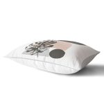 - Rh-Dik-7586-Gorsel2 - Realhomes Beyaz Zemin Üzerinde Onedraw Çizimli Yaprak Motifli Dikdörtgen Yastık Kırlent Kılıfı Realhomes