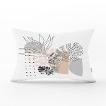 Pastel Renkli Onedraw Çizimli Geometrik Desenli Modern Dikdörtgen Yastık Kırlent Kılıfı Realhomes