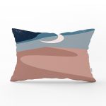 Pastel Renkli Zeminli Ay Temalı Dijital Baskılı Modern Dikdörtgen Yastık Kırlent Kılıfı Realhomes