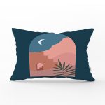 Renkli Zemin Üzerinde Pastel Renkli Yaprak Desenli Modern Dikdörtgen Yastık Kırlent Kılıfı Realhomes