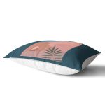 Renkli Zemin Üzerinde Pastel Renkli Yaprak Desenli Modern Dikdörtgen Yastık Kırlent Kılıfı Realhomes