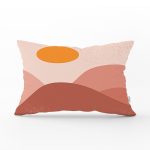 Pastel Zemin Üzerinde Renkli Güneş Temalı Dikdörtgen Yastık Kırlent Kılıfı Realhomes