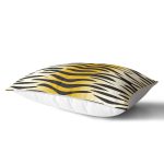 Renkli Zemin Üzerinde Gold Detaylı Geometrik Çizimli Dikdörtgen Yastık Kırlent Kılıfı Realhomes