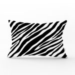 - Rh-Dik-7607-Gorsel1 - Realhomes  Beyaz Zemin Üzerinde Zebra Desenli Dijital Baskılı Modern Dikdörtgen Yastık Kırlent Kılıfı Realhomes