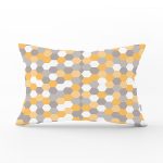 Renkli Zemin Üzerinde Geometrik Çizim Dijital Baskılı Modern Dikdörtgen Yastık Kırlent Kılıfı Realhomes