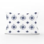 Beyaz Zeminli Modern Pusula Desenli Dijital Baskılı Modern Dikdörtgen Yastık Kırlent Kılıfı Realhomes