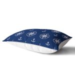 Lacivert Zemin Üzerinde Modern Pusula Desenli Dijital Baskılı Modern Dikdörtgen Yastık Kılıfı Realhomes