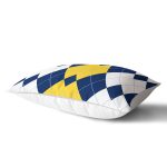 Beyaz Zemin Üzerinde Baklava Desenli Dijital Baskılı Modern Dikdörtgen Yastık Kırlent Kılıfı Realhomes