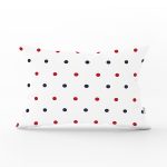 Beyaz Zeminli Renkli Puantiyeli Dijital Baskılı Modern Dikdörtgen Yastık Kırlent Kılıfı Realhomes