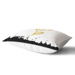 Beyaz Zemin Üzerinde Gold Rengarenk Onedraw Çizimli Çiçek Desenli Dikdörtgen Kırlent Kılıfı Realhomes