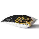 Beyaz Zeminli Gold Detaylı Oval Çizim Dijital Baskılı Modern Dikdörtgen Yastık Kırlent Kılıfı Realhomes