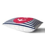 Beyaz Zeminli Renkli Çapa Desenli Dijital Baskılı Modern Dikdörtgen Yastık Kırlent Kılıfı Realhomes