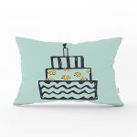 Pastel Zemin Üzerinde Gold Detaylı Pasta Çizimli Modern Dikdörtgen Yastık Kırlent Kılıfı Realhomes