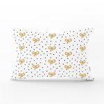 Beyaz Zemin Üzerinde Gold Detaylı Geometrik Çizim Modern Dikdörtgen Yastık Kırlent Kılıfı Realhomes