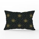 - Rh-Dik-7720-Gorsel1 - Realhomes Siyah Zemin Üzerinde Gold Renkli Kartanesi Desenli Modern Dikdörtgen Yastık Kırlent Kılıfı Realhomes