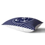 Renkli Zemin Üzerinde Çapa Desenli Dijital Baskılı Modern Dikdörtgen Yastık Kırlent Kılıfı Realhomes