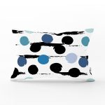 - Rh-Dik-7730-Gorsel1 - Realhomes Beyaz Zeminli Renkli Puantiyeli Dijital Baskılı Modern Dikdörtgen Yastık Kırlent Kılıfı Realhomes