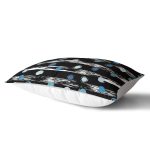 Siyah Zeminli Renkli Puantiyeli Dijital Baskılı Modern Dikdörtgen Yastık Kırlent Kılıfı Realhomes