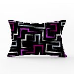 Siyah Zemin Üzerinde Renkli Geometrik Desenli Dijital Baskılı Modern Dikdörtgen Yastık Kılıfı Realhomes
