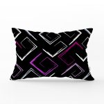 - Rh-Dik-7741-Gorsel1 - Realhomes Siyah Zemin Üzerinde Renkli Geometrik Desenli Dijital Baskılı Modern Dikdörtgen Yastık Kılıfı Realhomes