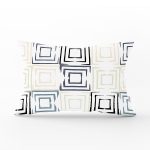 Beyaz Zemin Üzerinde Renkli Geometrik Şekilli Dijital Baskılı Modern Dikdörtgen Yastık Kılıfı Realhomes