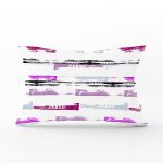 Beyaz Zemin Üzerinde Renkli Çizgili Dijital Baskılı Modern Dikdörtgen Yastık Kırlent Kılıfı Realhomes