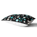 Siyah Zeminli Renkli Puantiyeli Dijital Baskılı Modern Dikdörtgen Yastık Kırlent Kılıfı Realhomes