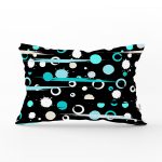 Siyah Zeminli Renkli Puantiyeli Dijital Baskılı Modern Dikdörtgen Yastık Kırlent Kılıfı Realhomes