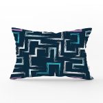 Siyah Zemin Üzerinde Modern Geometrik Desenli Dijital Baskılı Modern Dikdörtgen Yastık Kılıfı Realhomes