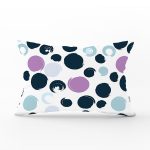 Beyaz Zeminli Renkli Puantiyeli Dijital Baskılı Modern Dikdörtgen Yastık Kırlent Kılıfı Realhomes