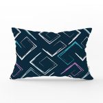 Siyah Zemin Üzerinde Renkli Geometrik Desenli Dijital Baskılı Modern Dikdörtgen Yastık Kılıfı Realhomes