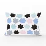 Beyaz Zemin Üzerinde Rengarenk Modern Çiçek Desenli Modern Dikdörtgen Yastık Kırlent Kılıfı Realhomes