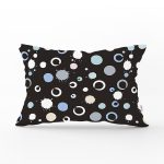 Siyah Zemin Üzerinde Renkli Modern Geometrik Desenli Dikdörtgen Yastık Kırlent Kılıfı Realhomes