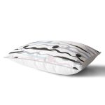 Beyaz Zemin Üzerinde Modern Çizgili Zigzag Desen Modern Dikdörtgen Yastık Kırlent Kılıfı Realhomes