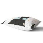 Beyaz Zemin Üzerinde Gold Detaylı Modern Manzara Desenli Dikdörtgen Yastık Kırlent Kılıfı Realhomes