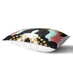 Renkli Zemin Üzerinde Gold Detaylı Modern Desenli Modern Dikdörtgen Yastık Kırlent Kılıfı Realhomes